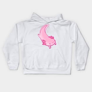 Cute happy axolotl illustration Kids Hoodie